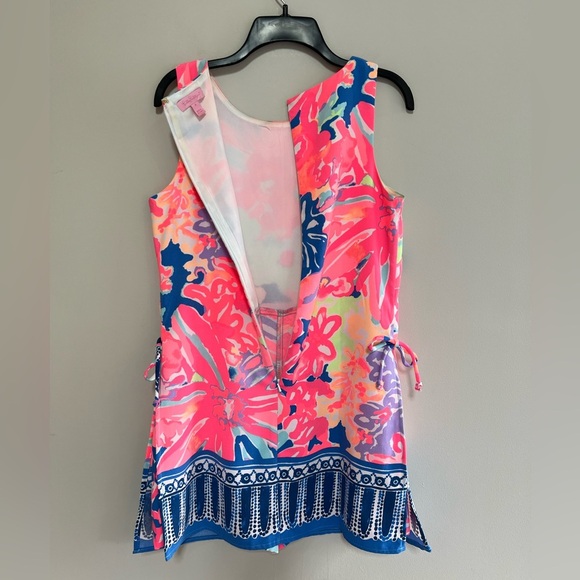 Lilly Pulitzer Donna Romper Dress in Beautiful Beach (Pink/Blue), size 4 - Picture 3 of 13
